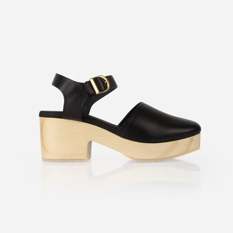 The East Coast Clog Black sold by Poppy Barley