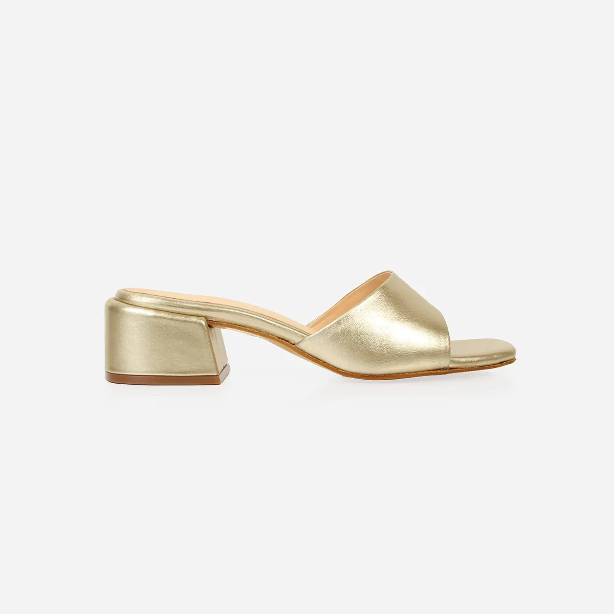 The Charlotte Heeled Sandal Champagne sold by Poppy Barley