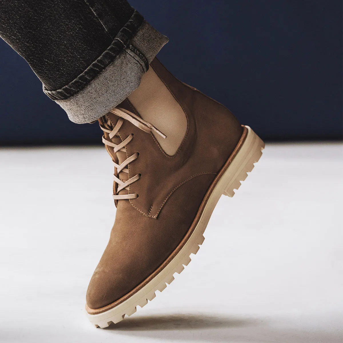 The Kit Combat Boot Taupe Water Resistant Nubuck sold by Poppy Barley product image thumbnail 4