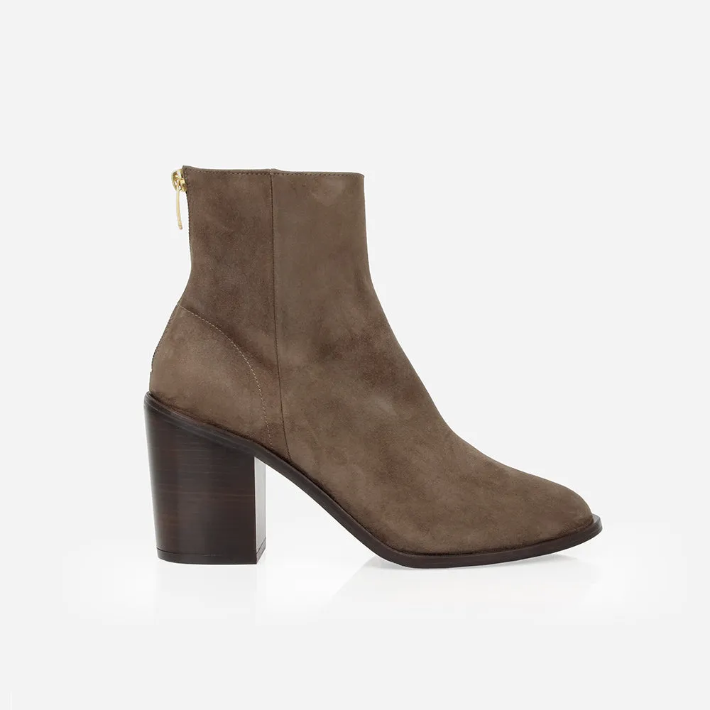 The High Street Ankle Boot Ash Brown Suede sold by Poppy Barley