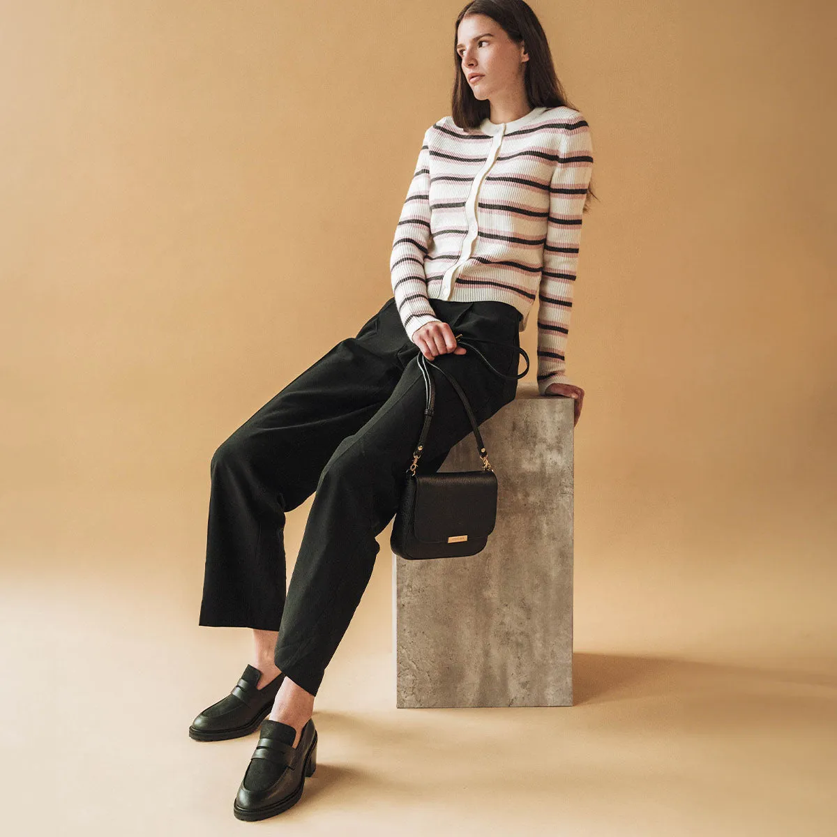 The Capsule Cardigan Ivory Multistripe sold by Poppy Barley product image thumbnail 4