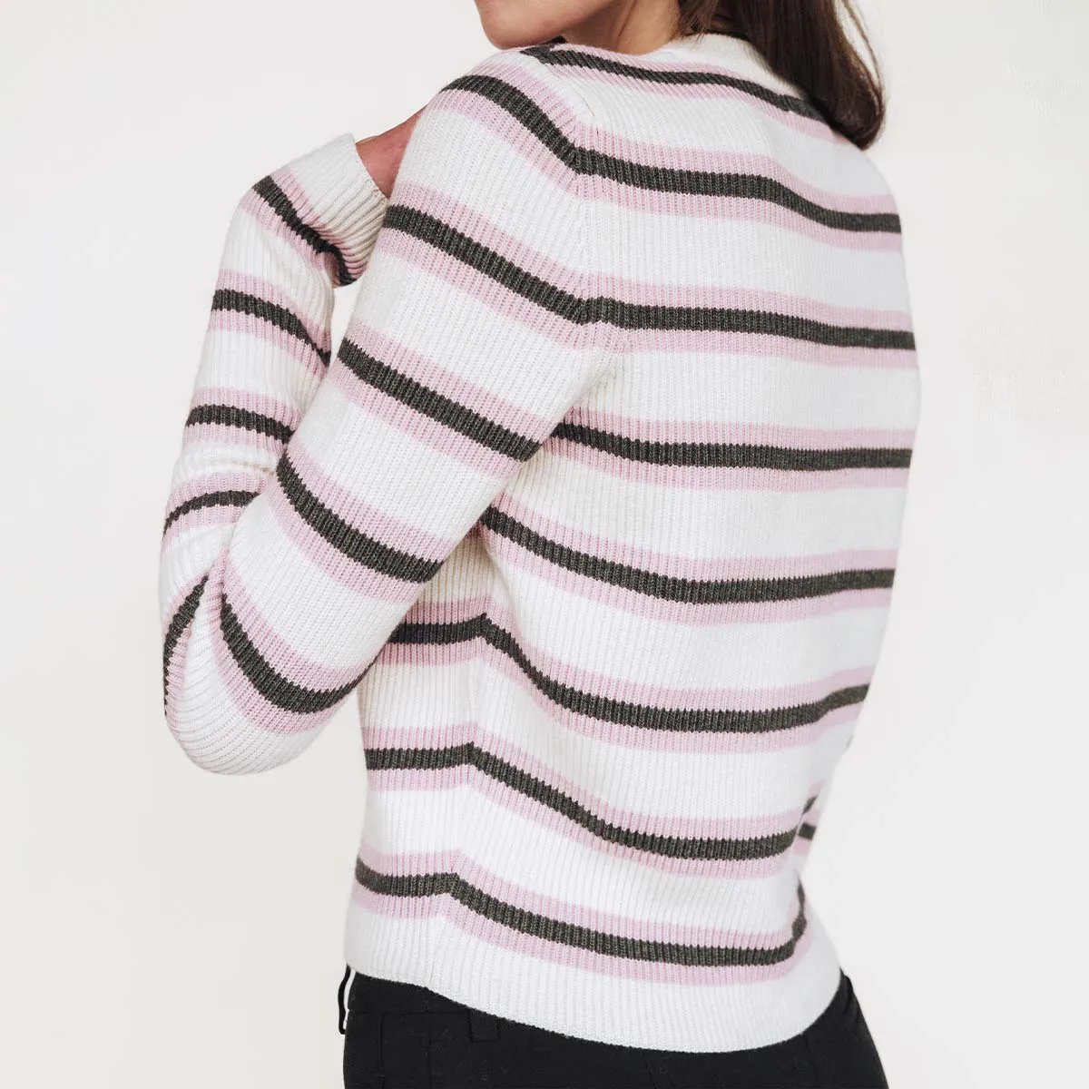 The Capsule Cardigan Ivory Multistripe sold by Poppy Barley product image thumbnail 3