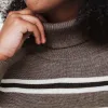 The Go-To Turtleneck Taupe Multistripe sold by Poppy Barley