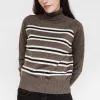 The Go-To Turtleneck Taupe Multistripe sold by Poppy Barley