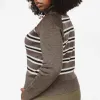 The Go-To Turtleneck Taupe Multistripe sold by Poppy Barley
