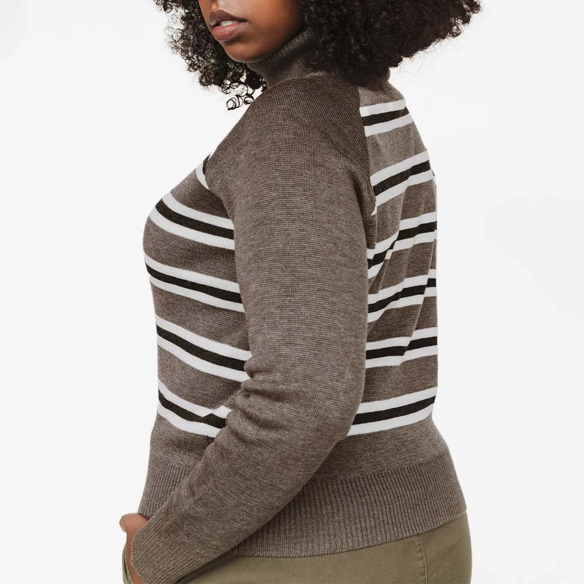 The Go-To Turtleneck Taupe Multistripe sold by Poppy Barley product image thumbnail 5