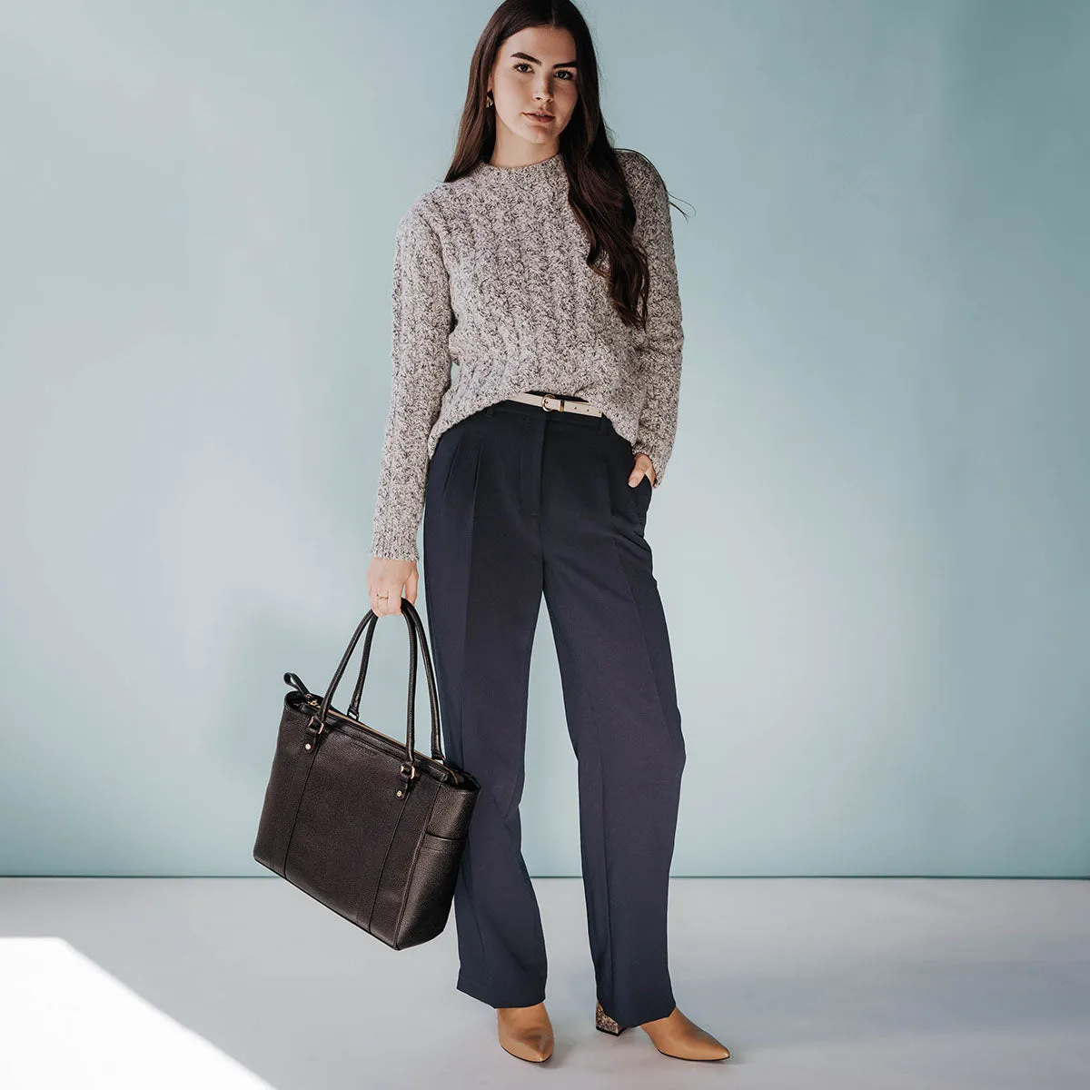 The Highlands Cable Knit Marine Melange sold by Poppy Barley product image thumbnail 2