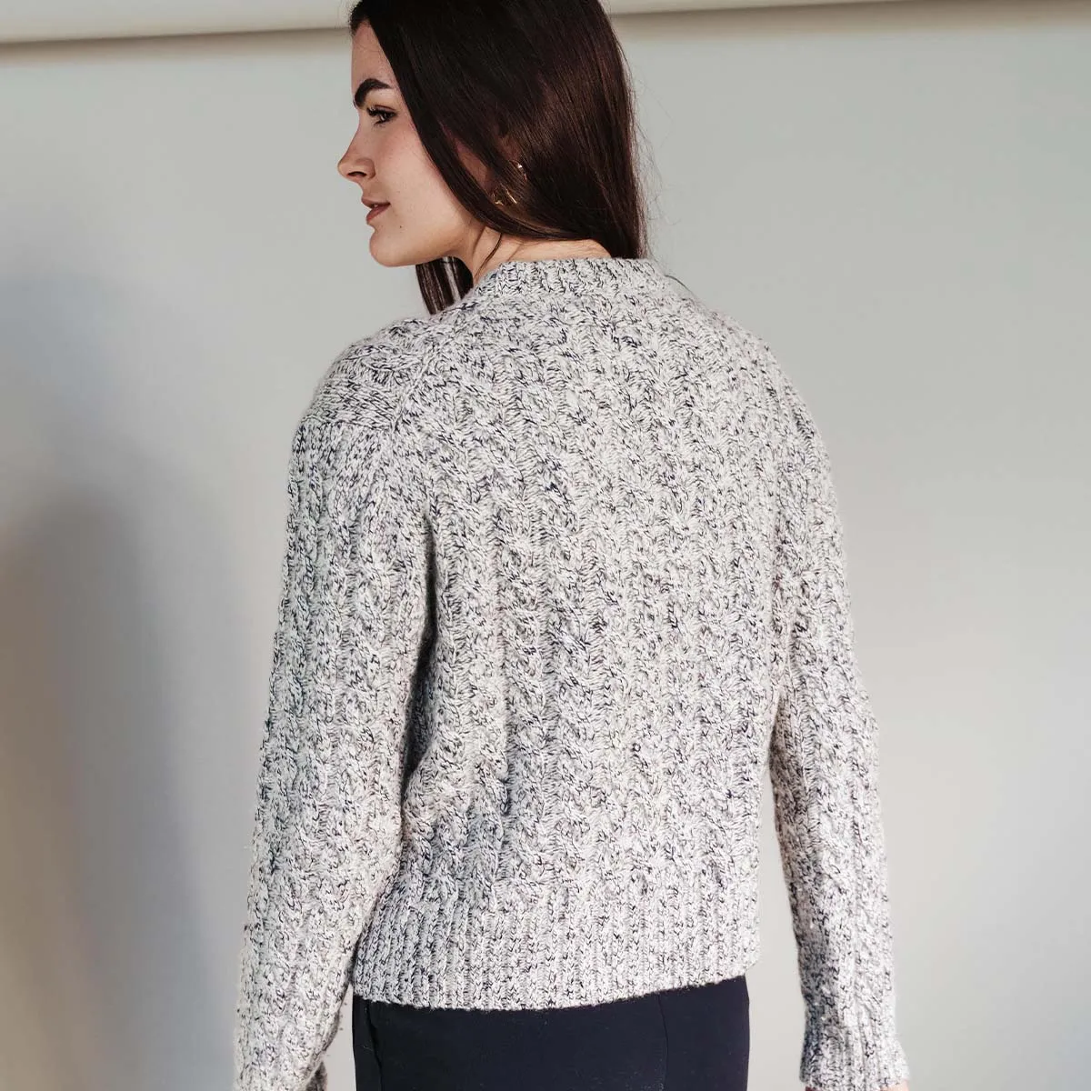 The Highlands Cable Knit Marine Melange sold by Poppy Barley product image thumbnail 3