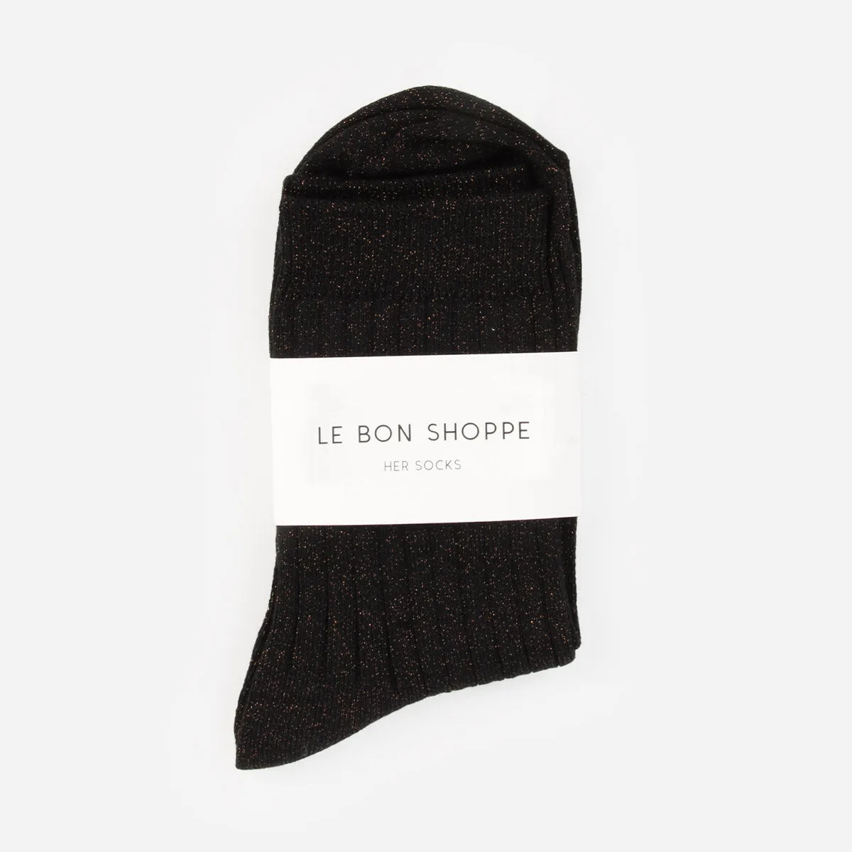 Le Bon Shoppe Her Socks Black Copper Glitter sold by Poppy Barley
