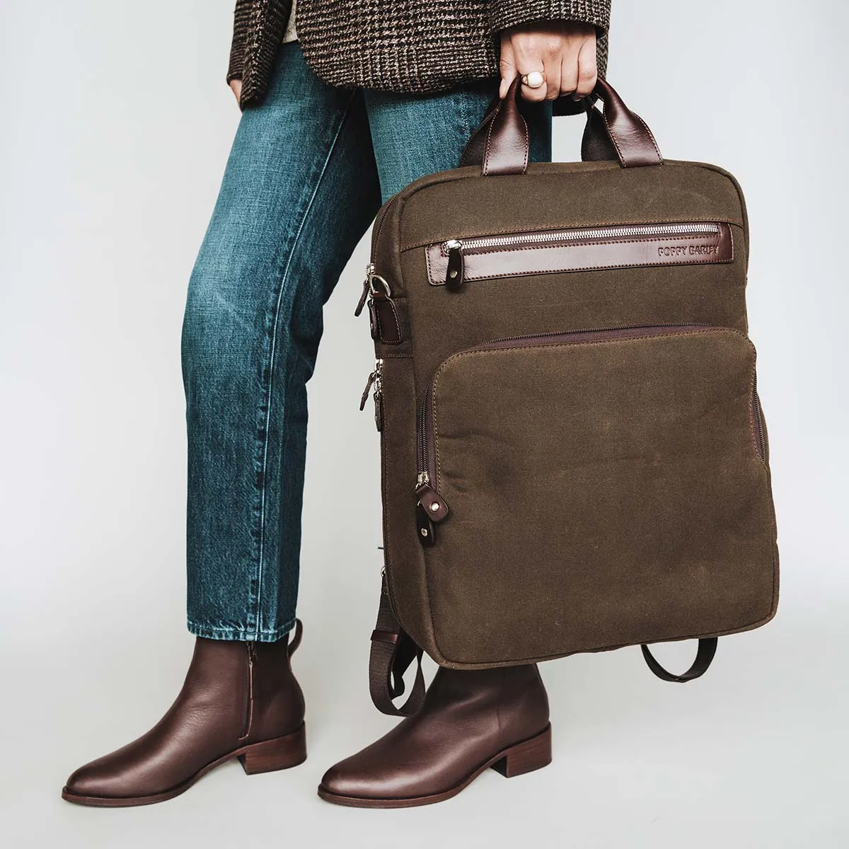 The Backpack Olive Canvas sold by Poppy Barley product image thumbnail 4