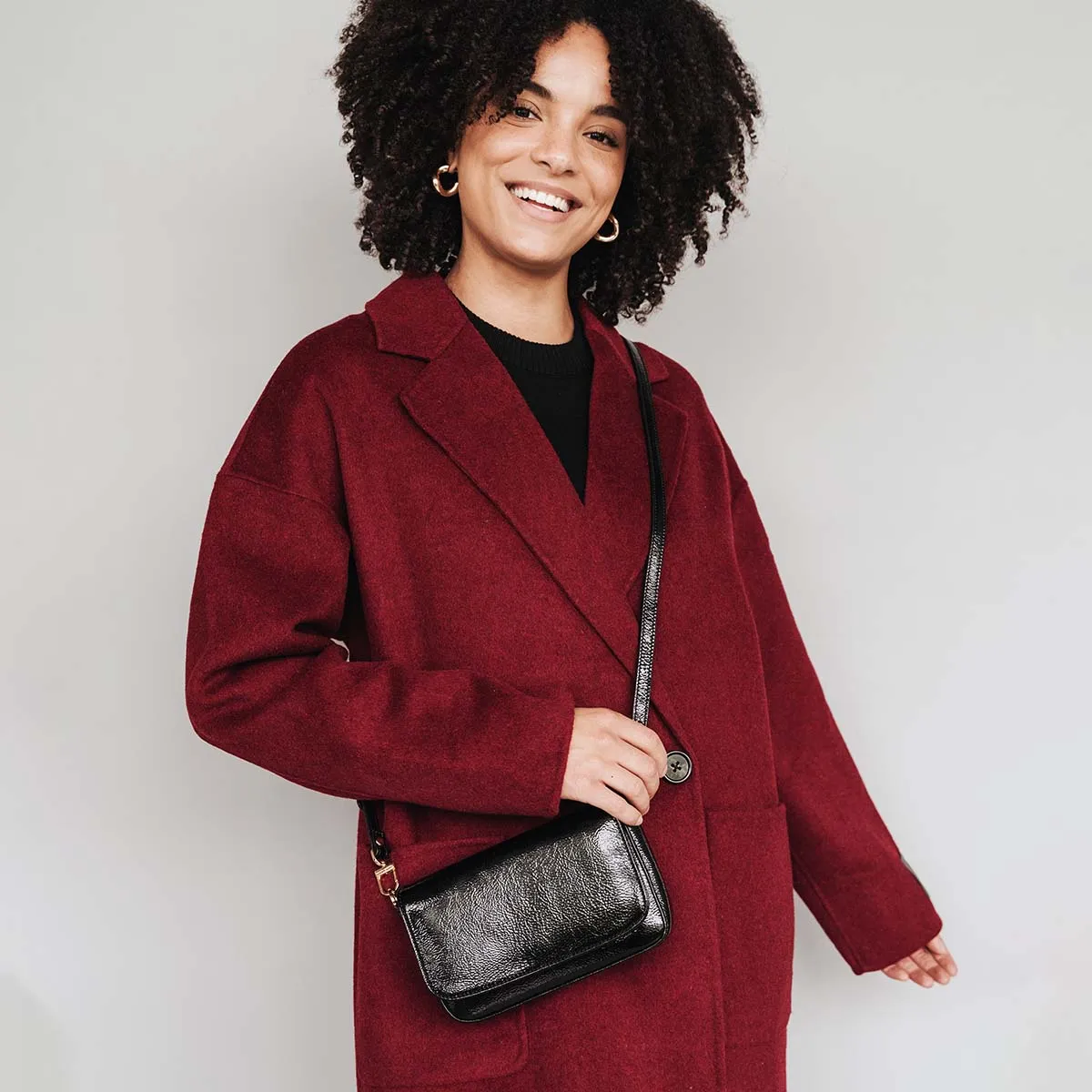 The Day to Night Bag Black Crinkle Patent sold by Poppy Barley product image thumbnail 4