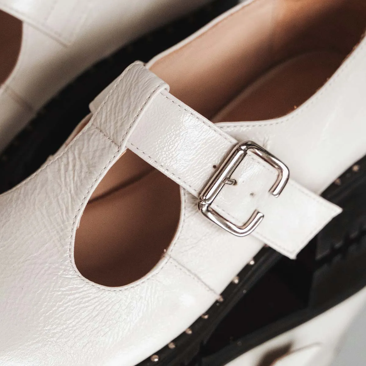 The Academy Mary Jane White Crinkle Patent sold by Poppy Barley product image thumbnail 4