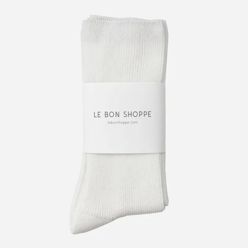 Le Bon Shoppe Trouser Socks White sold by Poppy Barley
