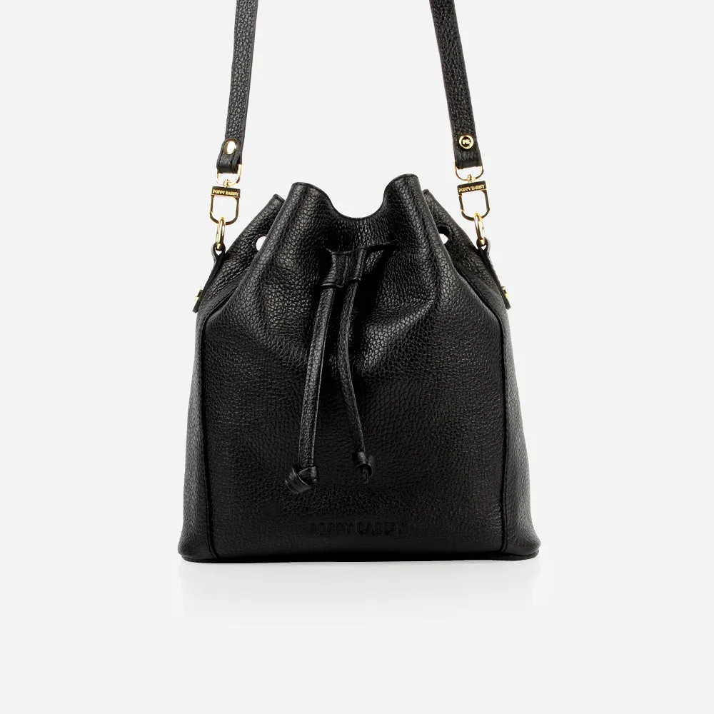 The Bondi Bucket Bag Black sold by Poppy Barley