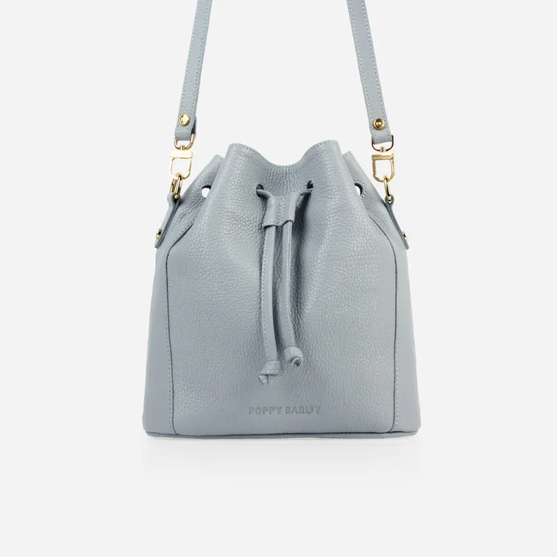 The Bondi Bucket Bag Bluebell sold by Poppy Barley