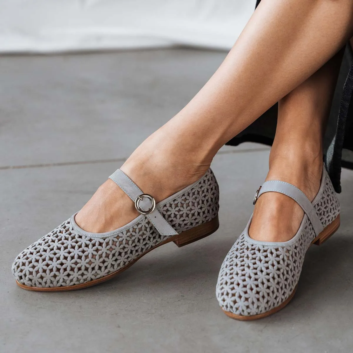 The Modern-Day Mary Jane Perforated Bluebell sold by Poppy Barley product image thumbnail 2