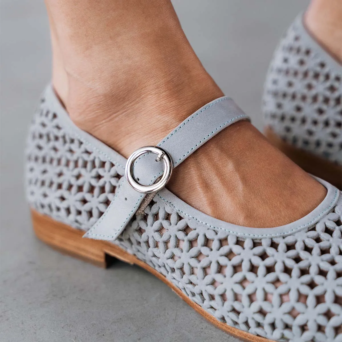 The Modern-Day Mary Jane Perforated Bluebell sold by Poppy Barley product image thumbnail 4