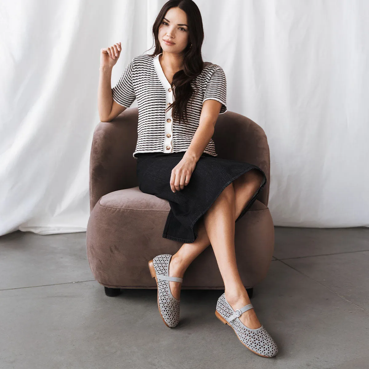 The Modern-Day Mary Jane Perforated Bluebell sold by Poppy Barley product image thumbnail 3