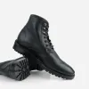 The Yukon Lace Up Boot Black Pebble sold by Poppy Barley