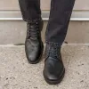 The Yukon Lace Up Boot Black Pebble sold by Poppy Barley