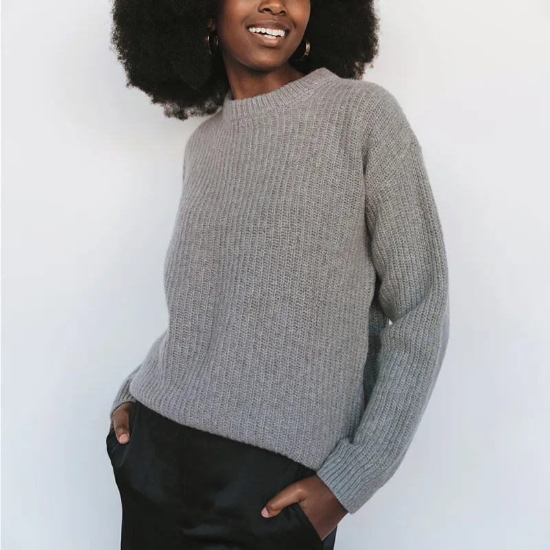 The Cove Crewneck Melange Grey sold by Poppy Barley