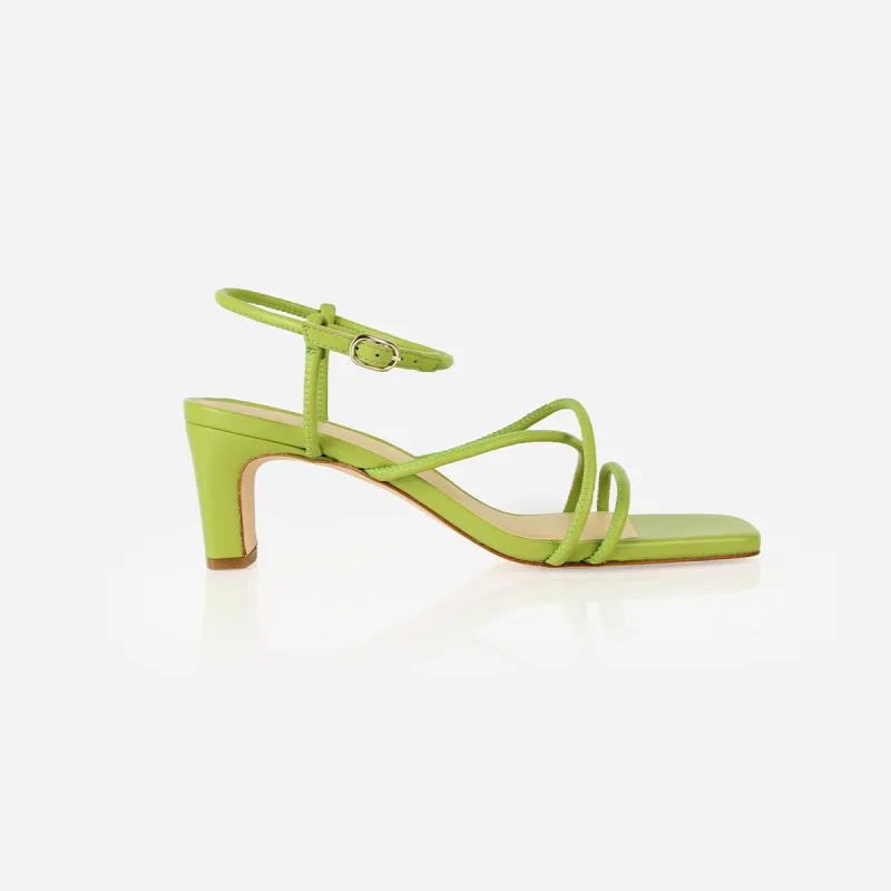 The Harley Heeled Sandal Kiwi sold by Poppy Barley