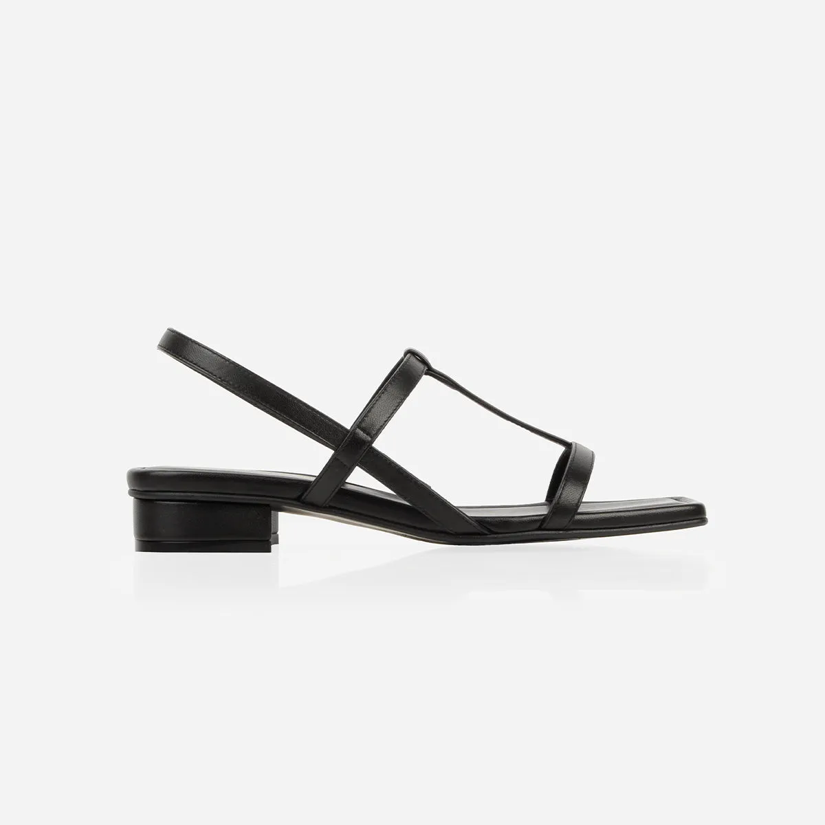 The Barely There Sandal Black sold by Poppy Barley