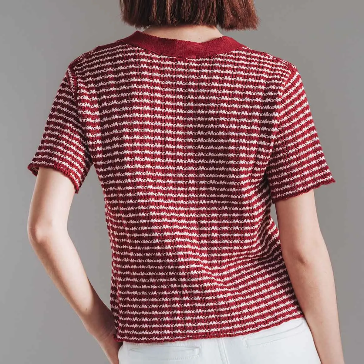 The Beach House Cardigan Cherry Stripe sold by Poppy Barley product image thumbnail 2