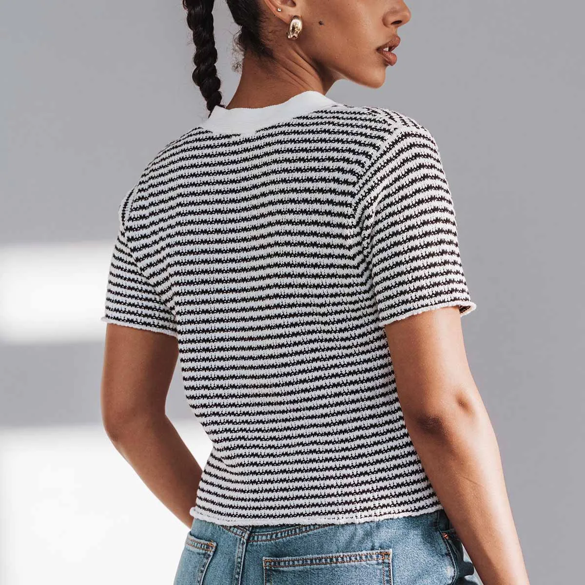 The Beach House Cardigan Black Stripe sold by Poppy Barley product image thumbnail 2