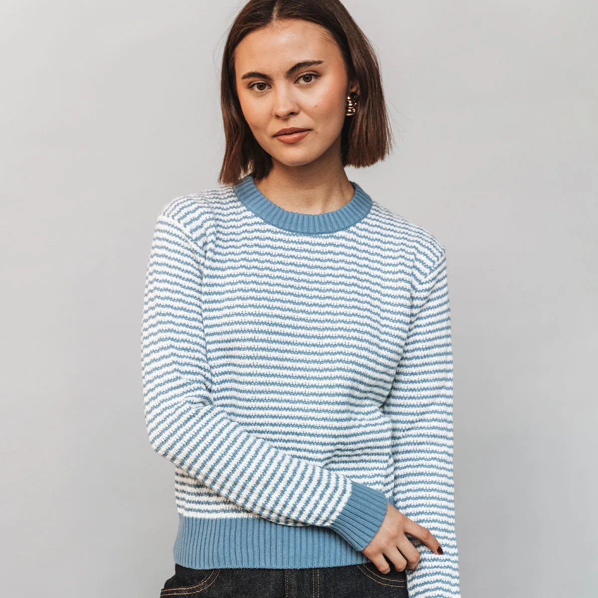 The Core Crewneck Sea Breeze Stripe sold by Poppy Barley