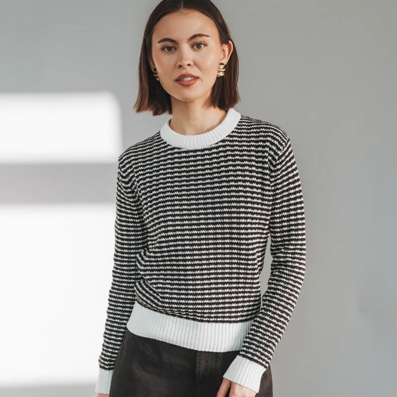 The Core Crewneck Black Stripe sold by Poppy Barley