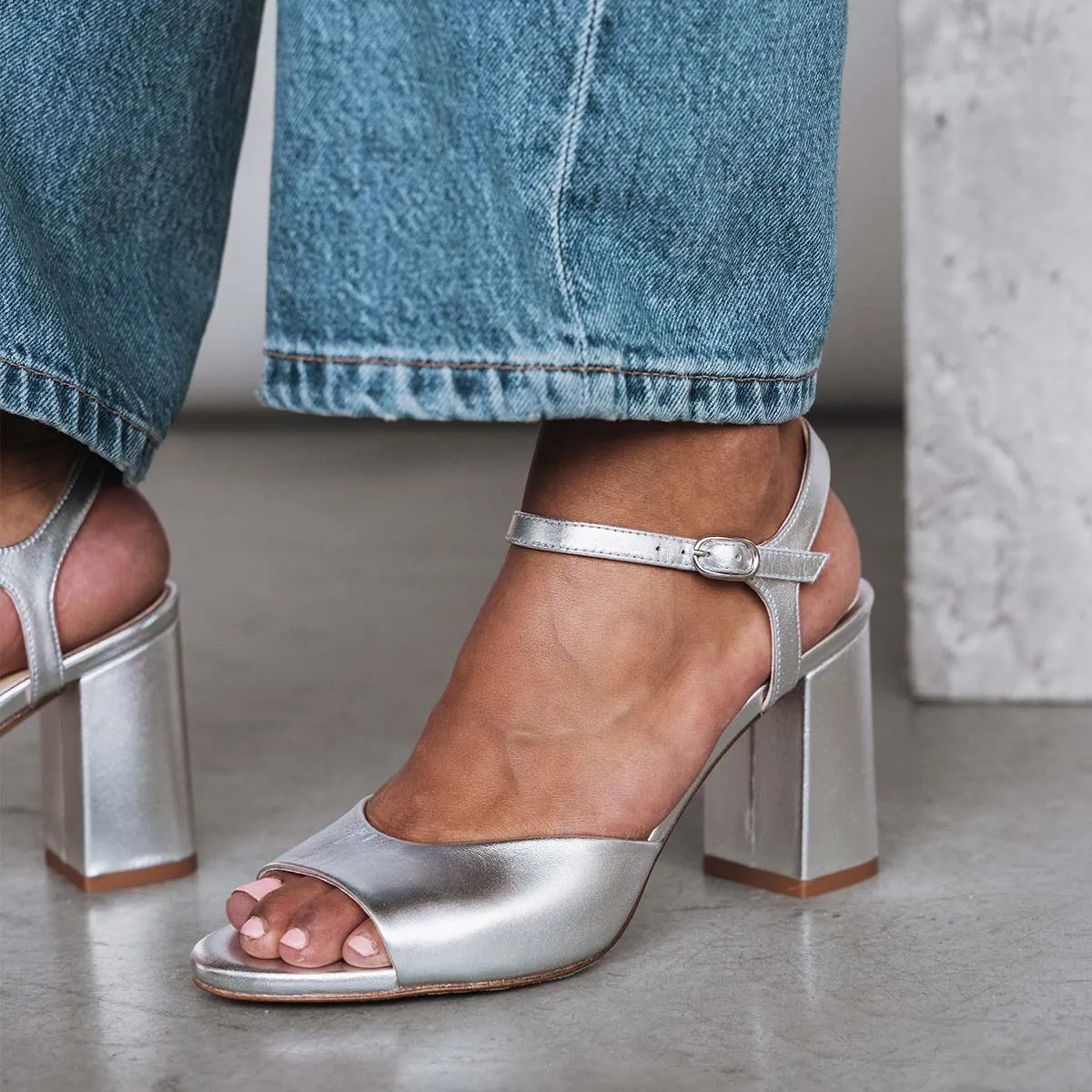 The Monica Heeled Sandal Silver sold by Poppy Barley product image thumbnail 2