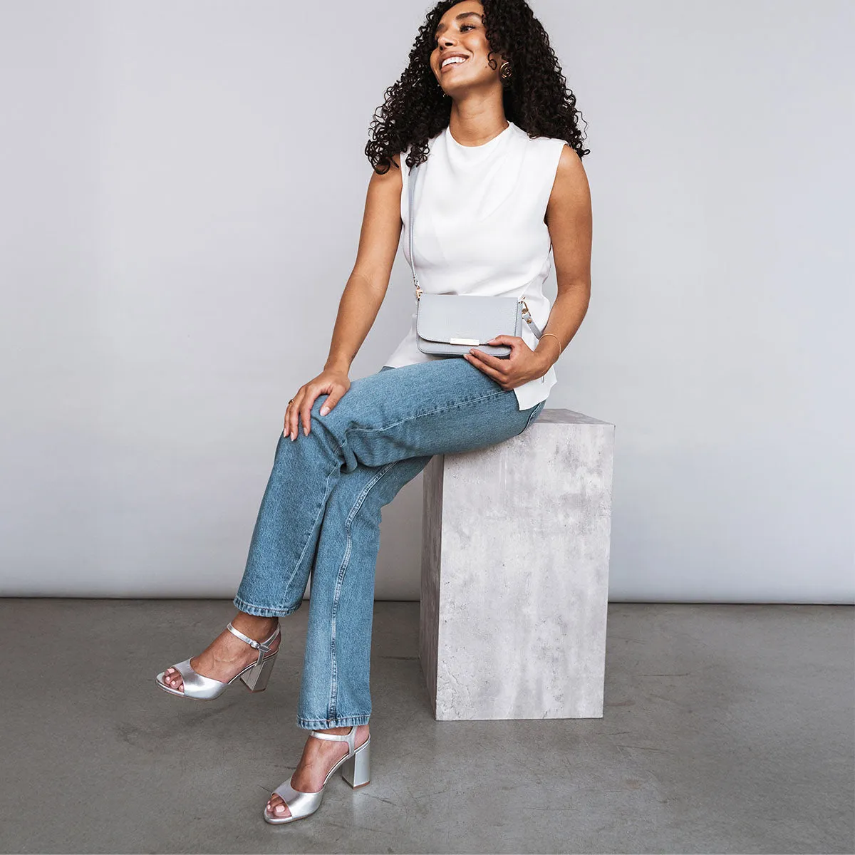 The Monica Heeled Sandal Silver sold by Poppy Barley product image thumbnail 3