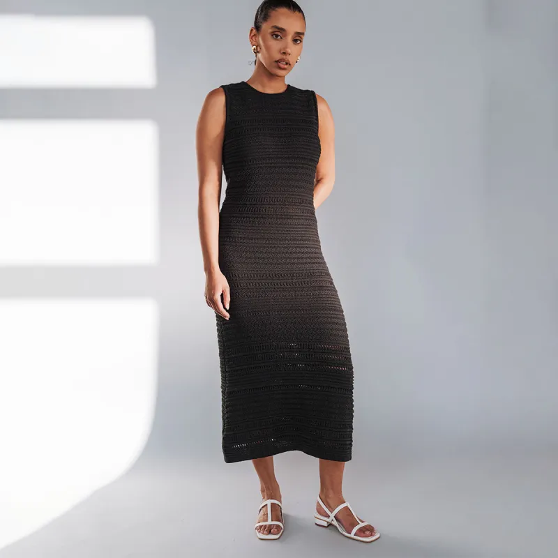 The Sunset Dress Black sold by Poppy Barley