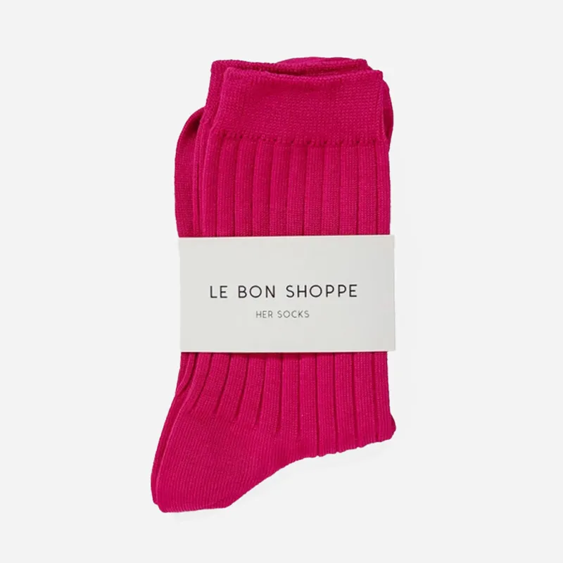 Le Bon Shoppe Her Socks Fuchsia sold by Poppy Barley