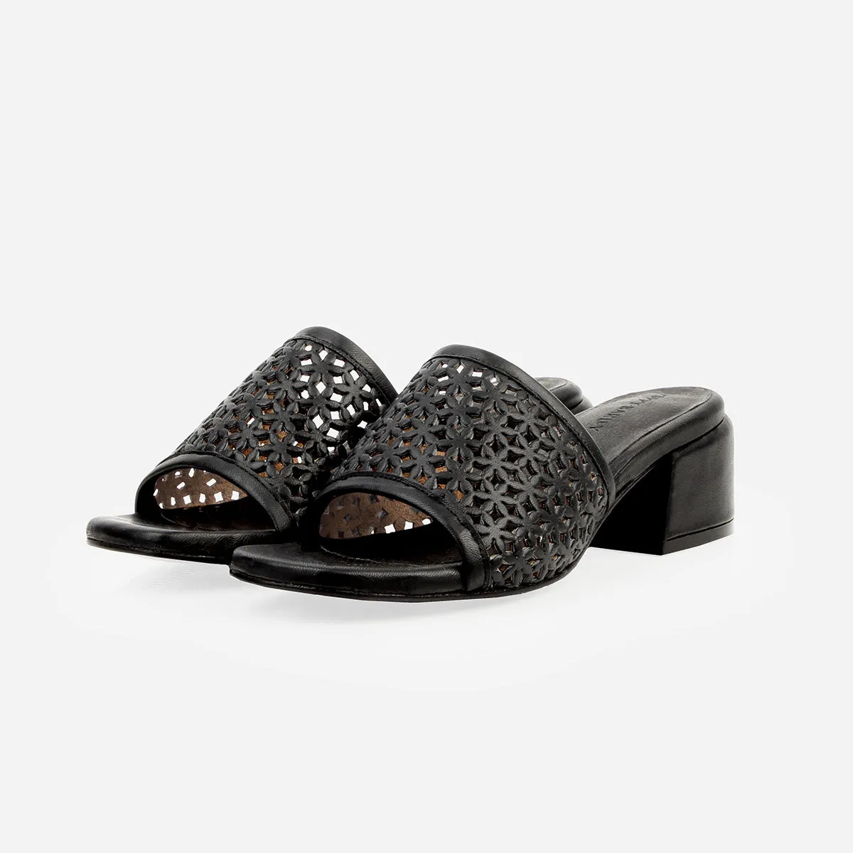 The Paloma Heeled Sandal Perforated Black sold by Poppy Barley product image thumbnail 5