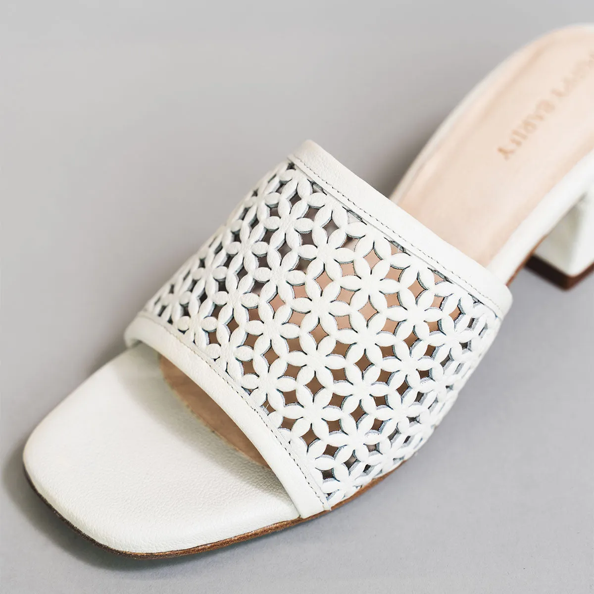 The Paloma Heeled Sandal Perforated Panna Cotta sold by Poppy Barley product image thumbnail 3