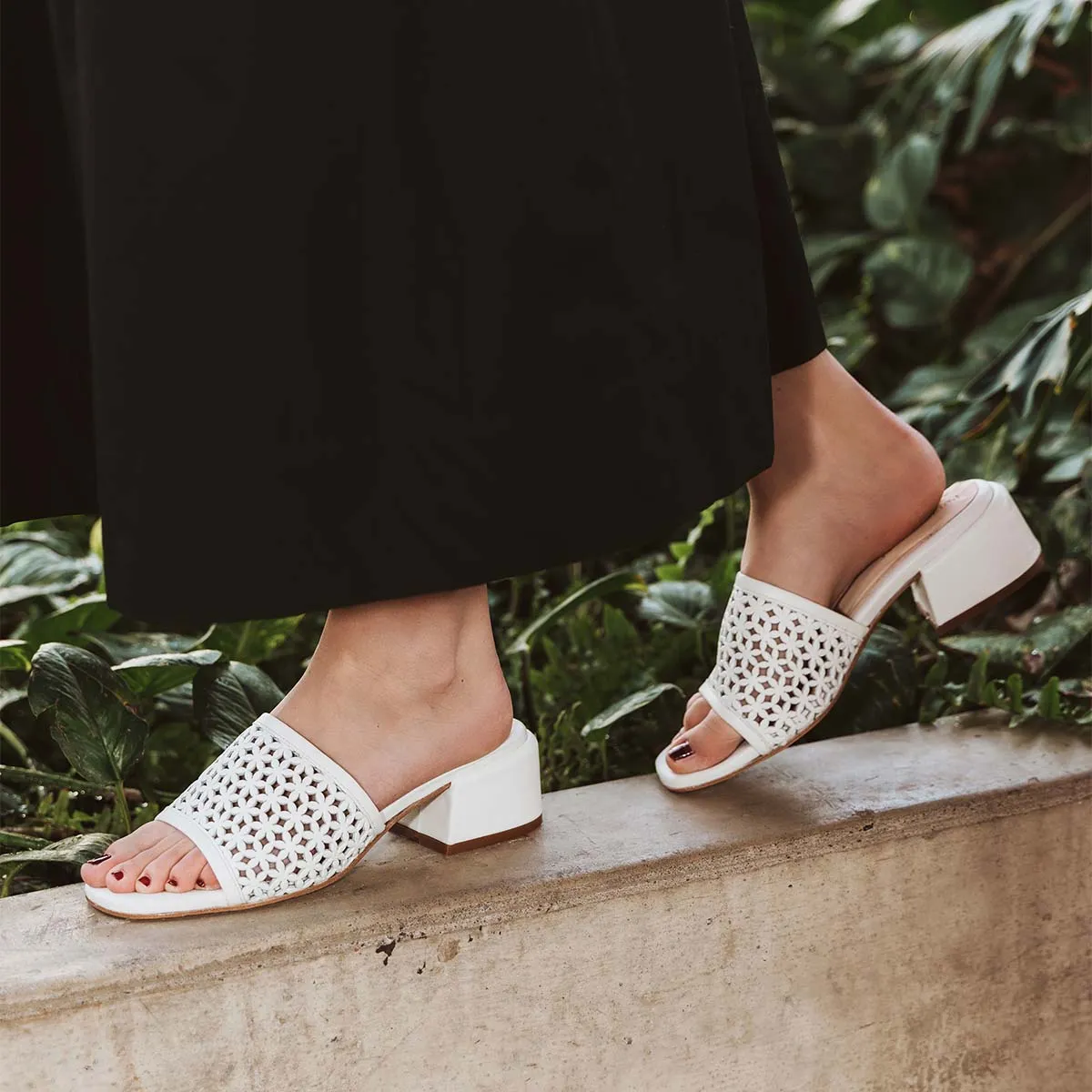 The Paloma Heeled Sandal Perforated Panna Cotta sold by Poppy Barley product image thumbnail 2