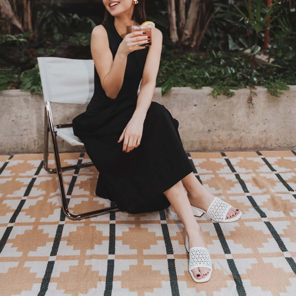 The Paloma Heeled Sandal Perforated Panna Cotta sold by Poppy Barley product image thumbnail 4