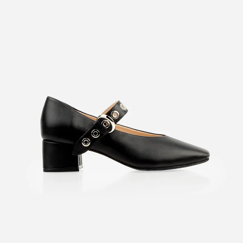 The BLVD Heeled Mary Jane Black sold by Poppy Barley