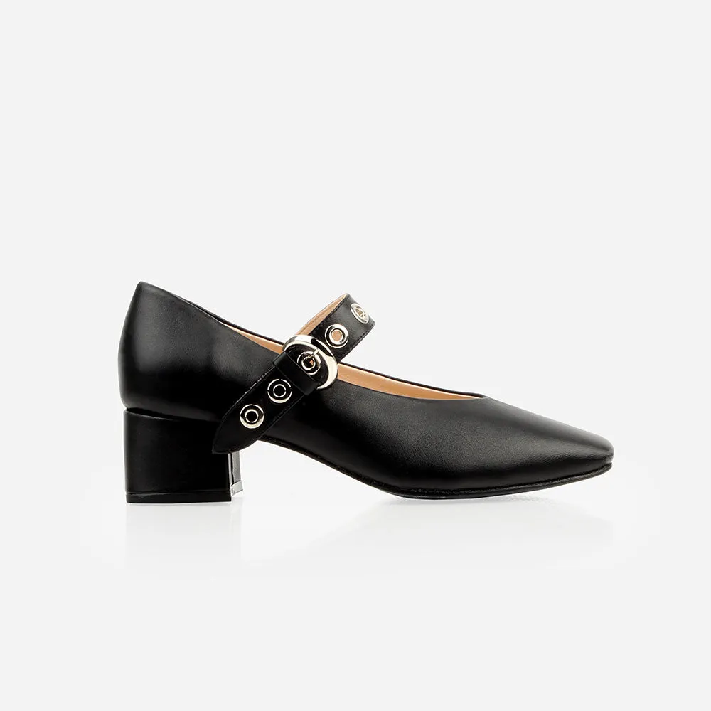 The BLVD Heeled Mary Jane Black sold by Poppy Barley