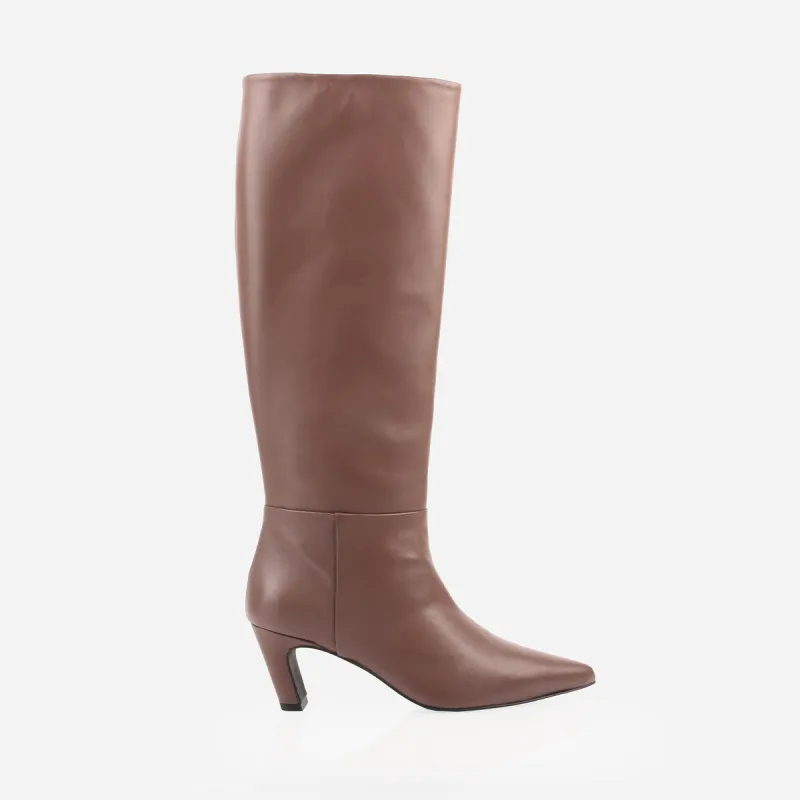 The Toujours Tall Boot Chocolate sold by Poppy Barley