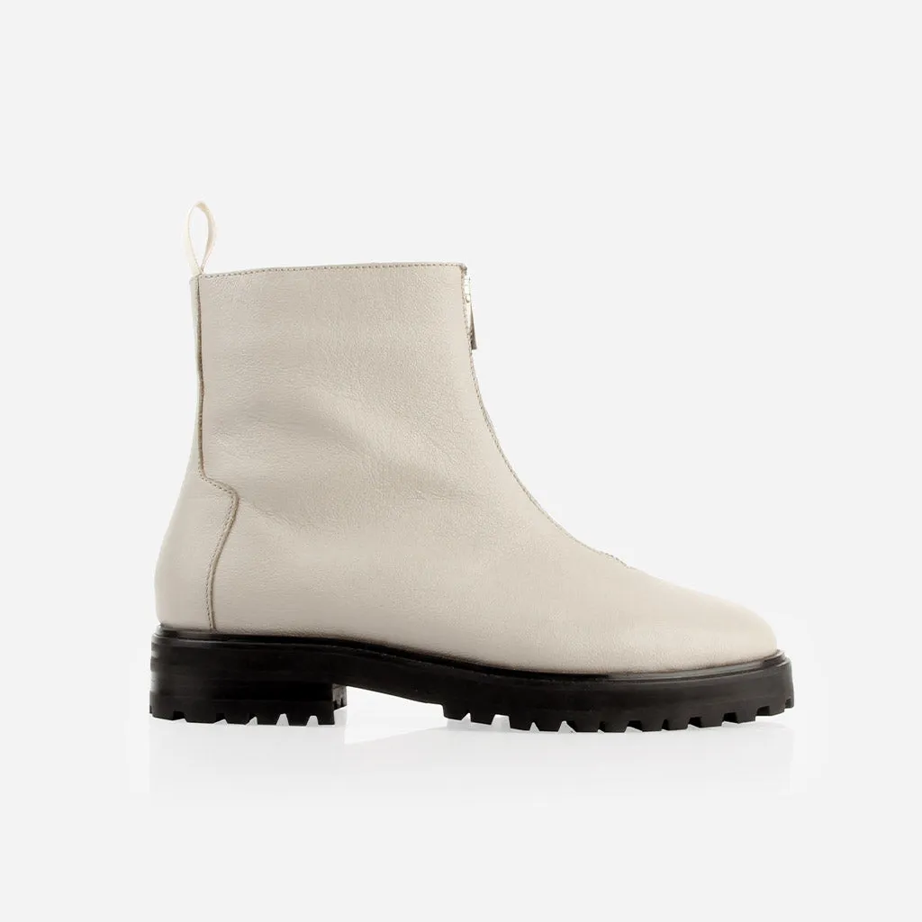 The Montreal Zip Boot Stone sold by Poppy Barley