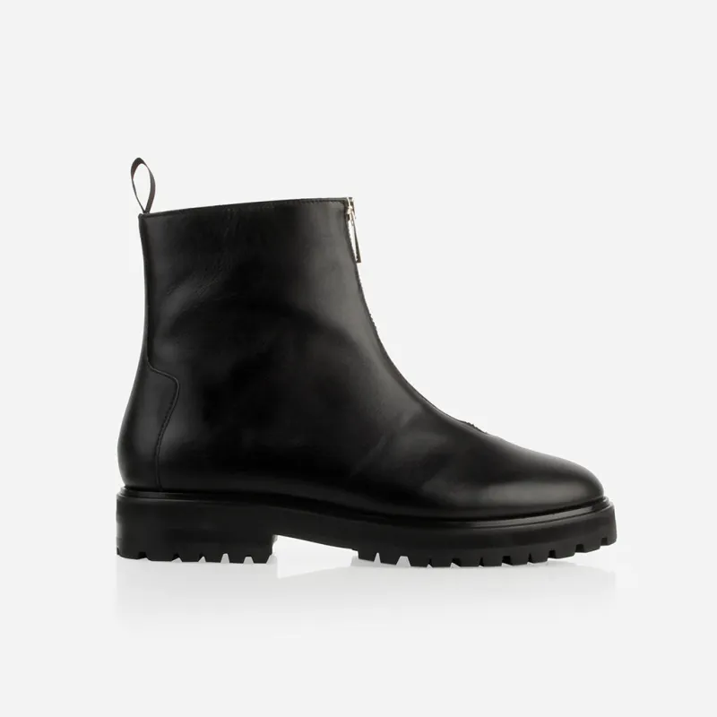 The Montreal Zip Boot Black WR sold by Poppy Barley