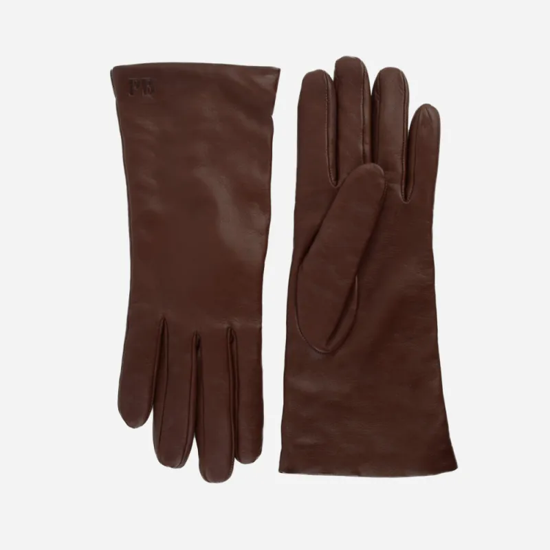 The Sleek Leather Glove Chocolate sold by Poppy Barley