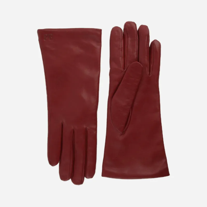 The Sleek Leather Glove Merlot sold by Poppy Barley