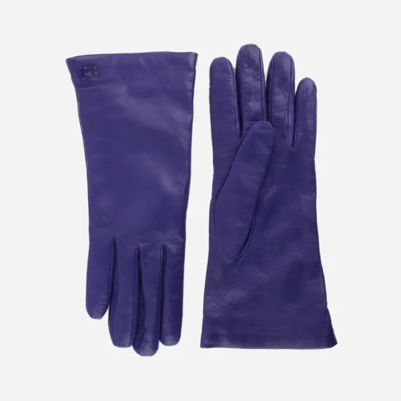 The Sleek Leather Glove Royal Blue sold by Poppy Barley
