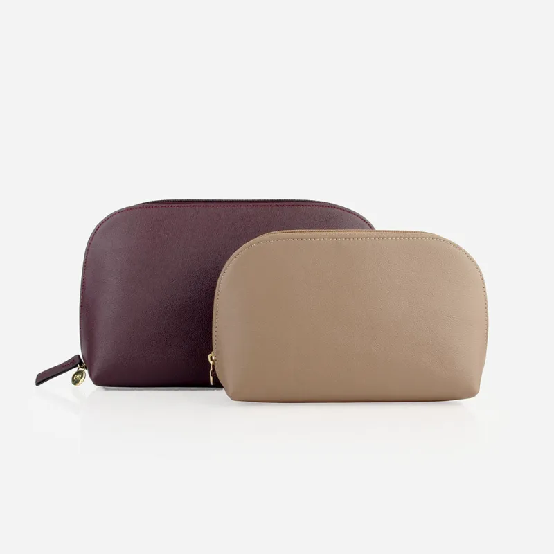 The Universal Pouch Set Aubergine & Biscotti sold by Poppy Barley