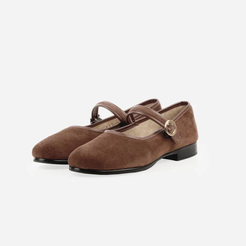 The Modern-Day Mary Jane French Press Suede sold by Poppy Barley