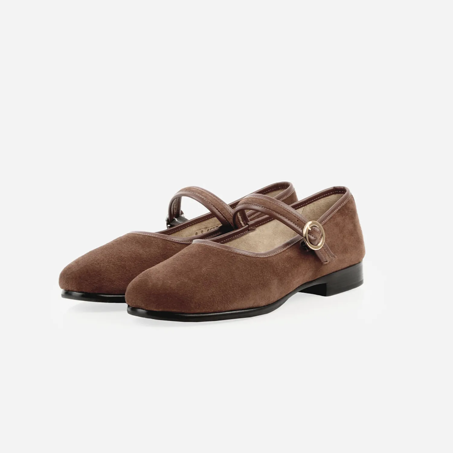 The Modern-Day Mary Jane French Press Suede sold by Poppy Barley